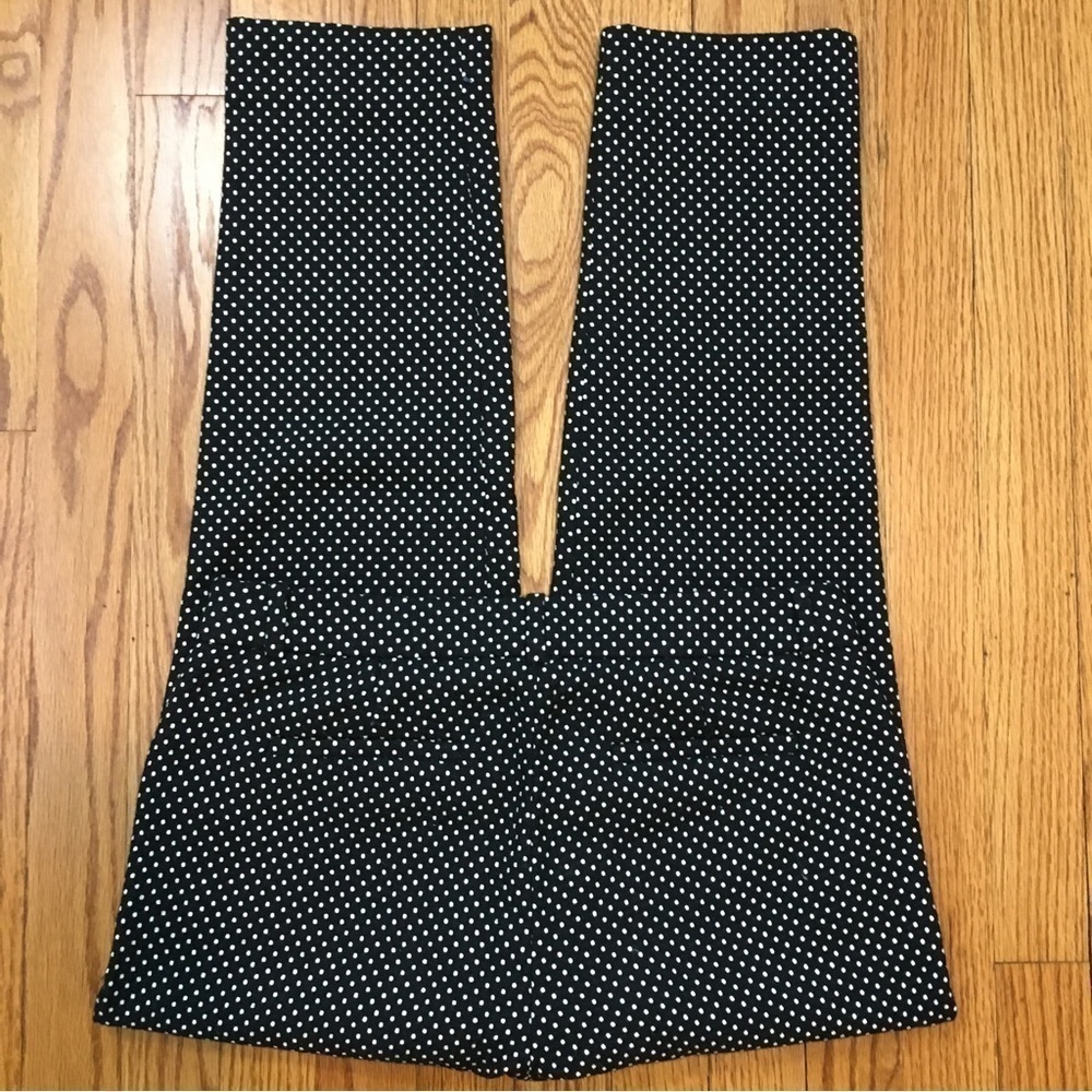 J. Crew Cafe Capri Mid Rise Wool Blend Tiny White Polka Dots Black Cropped Pants - Picture 13 of 15